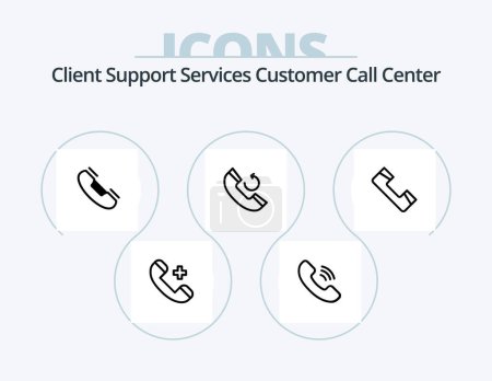 Illustration for Call Line Icon Pack 5 Icon Design. phone. call. interface. apps. communication - Royalty Free Image