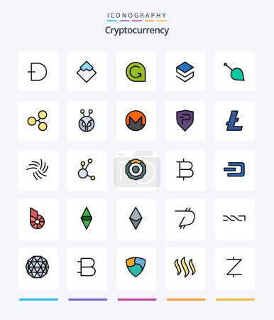 Illustration for Creative Cryptocurrency 25 Line FIlled icon pack  Such As crypto currency. coin. cryptocurrency. stratis. crypto - Royalty Free Image