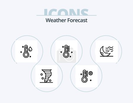 Illustration for Weather Line Icon Pack 5 Icon Design. weather. cloud. weather. wind. line - Royalty Free Image