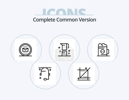 Ilustración de Complete Common Version Line Icon Pack 5 Icon Design. interior. drawer. ui. cupboard. support - Imagen libre de derechos