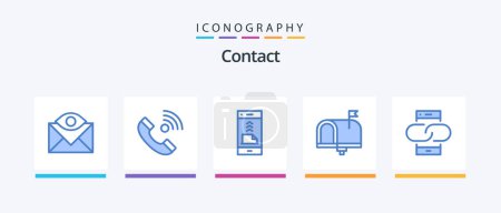 Illustration for Contact Blue 5 Icon Pack Including contact us. communication. incoming. phone. contact us. Creative Icons Design - Royalty Free Image