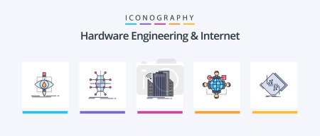 Illustration for Hardware Engineering And Internet Line Filled 5 Icon Pack Including health. clinical. processor. engineering. circuit. Creative Icons Design - Royalty Free Image