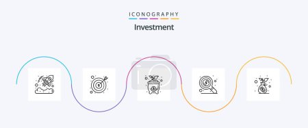 Ilustración de Investment Line 5 Icon Pack Including growth. search. money. money. money - Imagen libre de derechos