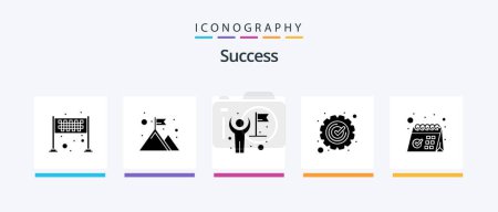 Illustration for Sucess Glyph 5 Icon Pack Including gear. success. winner. checked. user. Creative Icons Design - Royalty Free Image