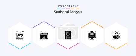Ilustración de Statistical Analysis 25 Glyph icon pack including business. graph. analysis. financial. business - Imagen libre de derechos