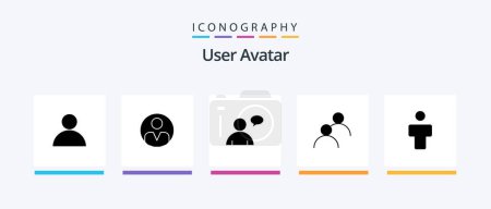 Illustration for User Glyph 5 Icon Pack Including profile. male. chatting. avatar. avatar. Creative Icons Design - Royalty Free Image