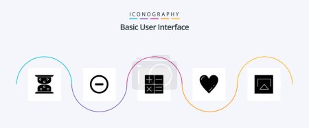 Ilustración de Basic Glyph 5 Icon Pack Including . heart. airplay - Imagen libre de derechos