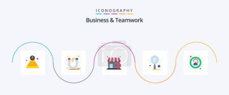 Téléchargez les illustrations : Business And Teamwork Flat 5 Icon Pack Including anonymous. zoom. business. seo. scan - en licence libre de droit