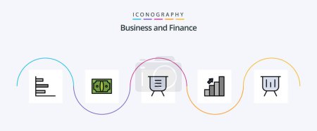 Illustration for Finance Line Filled Flat 5 Icon Pack Including stats. chart. board. business. remove - Royalty Free Image