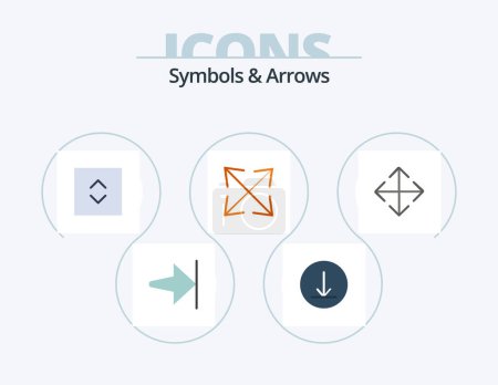 Téléchargez les illustrations : Symbols and Arrows Flat Icon Pack 5 Icon Design. . arrow. . move - en licence libre de droit