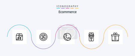 Illustration for Ecommerce Line 5 Icon Pack Including . shop. shopping. gift - Royalty Free Image