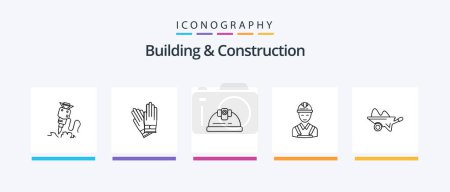Photo for Building And Construction Line 5 Icon Pack Including lift. gardening. construction. garden. barrow. Creative Icons Design - Royalty Free Image