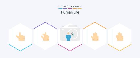 Illustration for Human 25 Flat icon pack including . . performance. hand. hand - Royalty Free Image