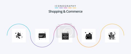 Illustration for Shopping And Commerce Glyph 5 Icon Pack Including cross cancel. global logistic. website. global delivery. money wallet - Royalty Free Image