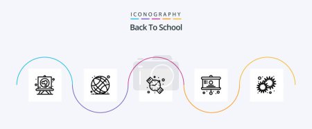 Ilustración de Back To School Line 5 Icon Pack Including morning. sun. back to school. presentation. chart - Imagen libre de derechos