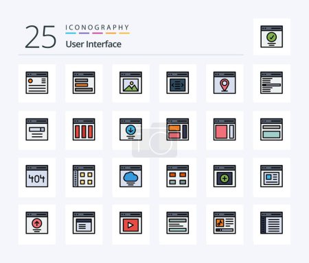 Illustration for User Interface 25 Line Filled icon pack including slider. communication. user. user. interface - Royalty Free Image