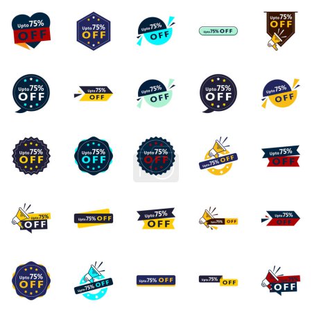 Téléchargez les illustrations : 25 Customizable Vector Designs in the Up to 70% Off Pack Perfect for Discount Advertising - en licence libre de droit