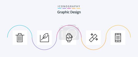 Ilustración de Design Line 5 Icon Pack Including . cell. watch. mobile. graphic - Imagen libre de derechos