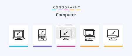 Illustration for Computer Line 5 Icon Pack Including . imac.. Creative Icons Design - Royalty Free Image