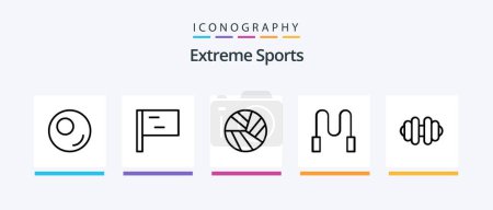 Illustration for Sport Line 5 Icon Pack Including . fight. sport. stumps. Creative Icons Design - Royalty Free Image