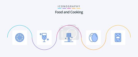 Illustration for Food Blue 5 Icon Pack Including flour. egg. food. chicken. food - Royalty Free Image