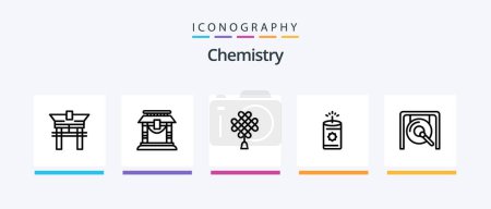 Illustration for Chemistry Line 5 Icon Pack Including science. info. flask. atom. libra. Creative Icons Design - Royalty Free Image
