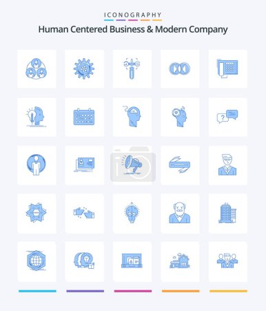 Ilustración de Creative Human Center Business And Modern Company 25 Azul paquete de iconos Como el teléfono. duplicado. Ajuste. dual. moneda - Imagen libre de derechos