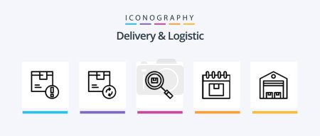 Illustration for Delivery And Logistic Line 5 Icon Pack Including location. delivery. shipping. product. delivery. Creative Icons Design - Royalty Free Image