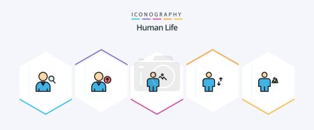 Illustration for Human 25 FilledLine icon pack including body. move. hills. human. body - Royalty Free Image