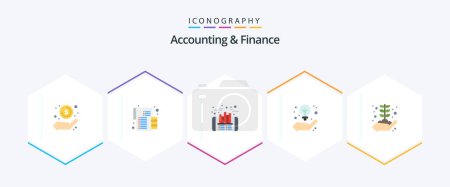 Illustration for Accounting And Finance 25 Flat icon pack including business. strategy. money. idea. finance - Royalty Free Image