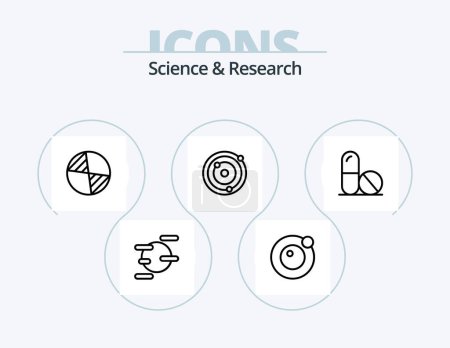 Téléchargez les illustrations : Science Line Icon Pack 5 Icon Design. . world. structure. planet. space - en licence libre de droit