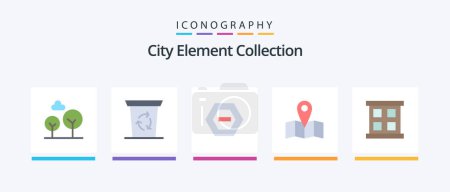 Illustration for City Element Collection Flat 5 Icon Pack Including . window case. minus. window. journey. Creative Icons Design - Royalty Free Image