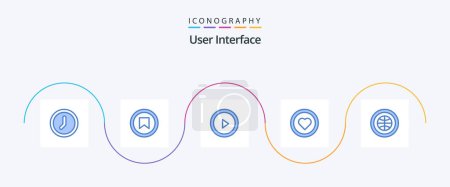 Illustration for User Interface Blue 5 Icon Pack Including internet. globe. interface. user. like - Royalty Free Image