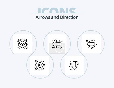 Ilustración de Arrow Line Icon Pack 5 Icon Design. . . right. down right. arrow - Imagen libre de derechos