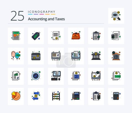 Illustration for Taxes 25 Line Filled icon pack including heavy. charge. money. taxes. money - Royalty Free Image