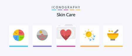 Illustration for Skin Flat 5 Icon Pack Including skin care. dry skin. skin care. dermatology. beat. Creative Icons Design - Royalty Free Image