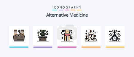 Illustration for Alternative Medicine Line Filled 5 Icon Pack Including illumination. therapy. drug. nature. drug. Creative Icons Design - Royalty Free Image