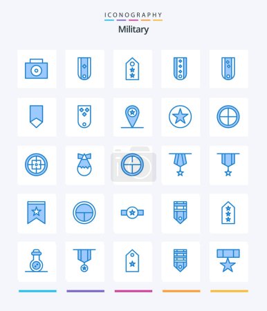 Illustration for Creative Military 25 Blue icon pack  Such As achievement. rank. rank. military. diamonds - Royalty Free Image