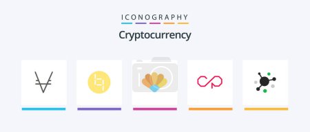 Illustration for Cryptocurrency Flat 5 Icon Pack Including coin. crypto currency. clams. crypto. counterparty. Creative Icons Design - Royalty Free Image