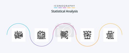 Téléchargez les illustrations : Statistical Analysis Line 5 Icon Pack Including analysis. graph. business solution. chart. analysis - en licence libre de droit