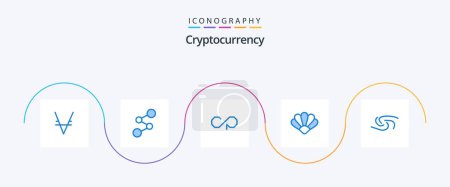 Téléchargez les illustrations : Cryptocurrency Blue 5 Icon Pack Including coin. crypto currency. counterparty. crypto. clams - en licence libre de droit