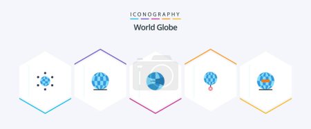 Illustration for Globe 25 Flat icon pack including . . globe. internet. global - Royalty Free Image