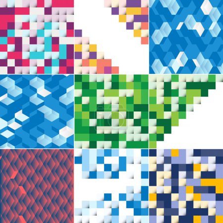 Illustration for Vector illustration of abstract squares suitable as a background design for posters. flyers. covers. brochures; pack of 9 available - Royalty Free Image