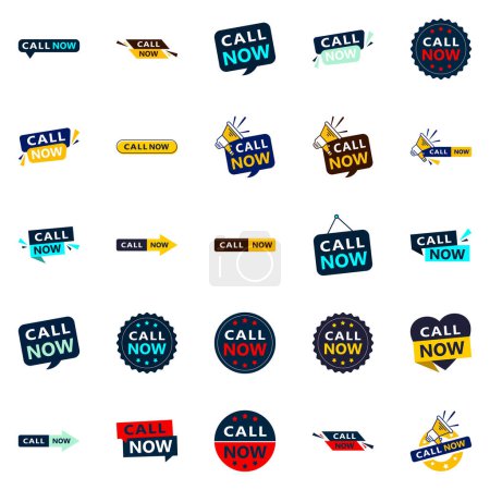 Illustration for Don't hesitate 25 Eye catching Typographic Banners for calling - Royalty Free Image