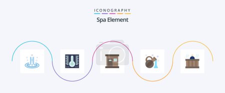 Illustration for Spa Element Flat 5 Icon Pack Including spa. massage. sauna. hot. oil - Royalty Free Image