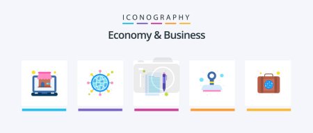 Illustration for Economy And Business Flat 5 Icon Pack Including business. contract. stamp. accept. Creative Icons Design - Royalty Free Image