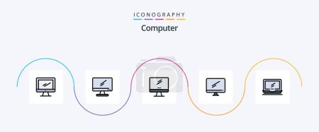 Illustration for Computer Line Filled Flat 5 Icon Pack Including . imac. - Royalty Free Image