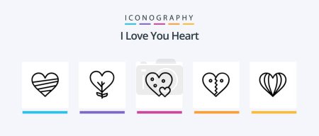 Illustration for Heart Line 5 Icon Pack Including love. like. like. heart. Creative Icons Design - Royalty Free Image