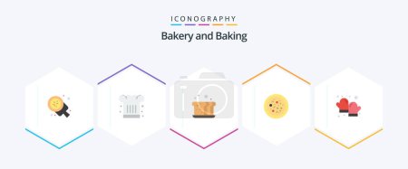Illustration for Baking 25 Flat icon pack including pizza. italian food. cook. meal. bread - Royalty Free Image