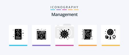 Ilustración de Management Glyph 5 Icon Pack Including finder. phone. launch. directory. time. Creative Icons Design - Imagen libre de derechos